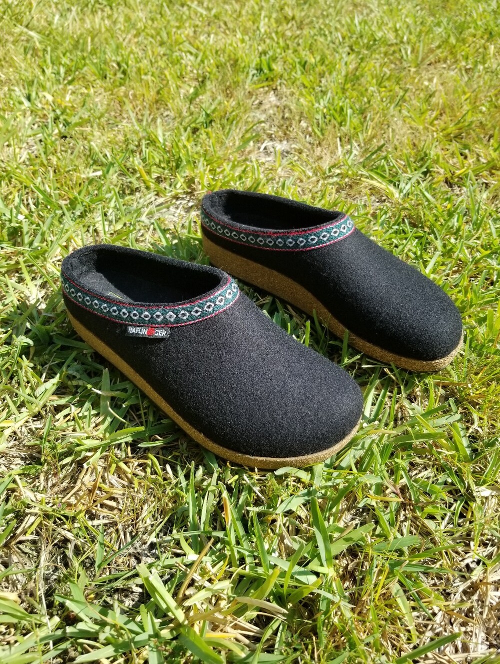 Haflinger GZ Classic Grizzly Black Wool Clogs Size EU 38 US 8